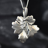 Silver Leaf Pendant - Autumn Necklace - Maple Leaf Necklace