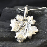 Silver Leaf Pendant - Autumn Necklace - Maple Leaf Necklace