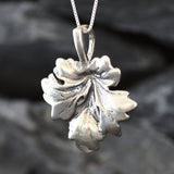 Silver Leaf Pendant - Autumn Necklace - Maple Leaf Necklace