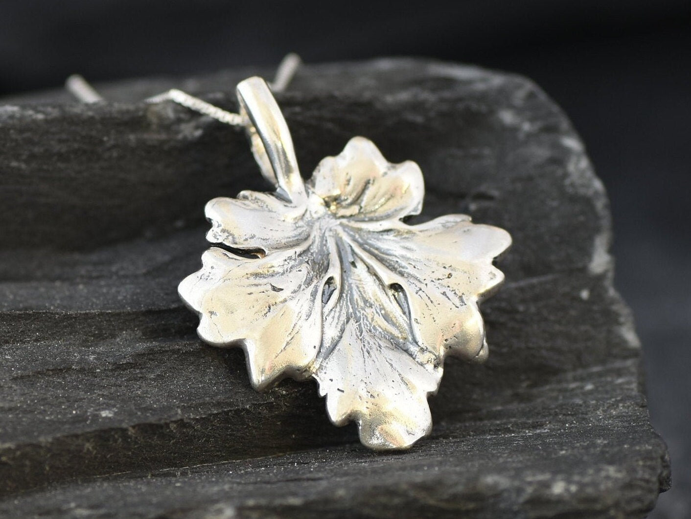 Maple Leaf Pendant, Silver Leaf Pendant, Autumn Necklace, Solid Silver Pendant, Floral Pendant, Silver Leaf Necklace, 925 Sterling Silver