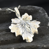 Silver Leaf Pendant - Autumn Necklace - Maple Leaf Necklace