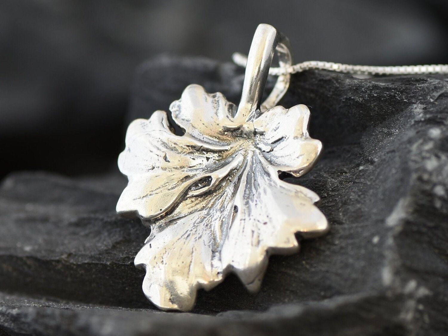 Maple Leaf Pendant, Silver Leaf Pendant, Autumn Necklace, Solid Silver Pendant, Floral Pendant, Silver Leaf Necklace, 925 Sterling Silver