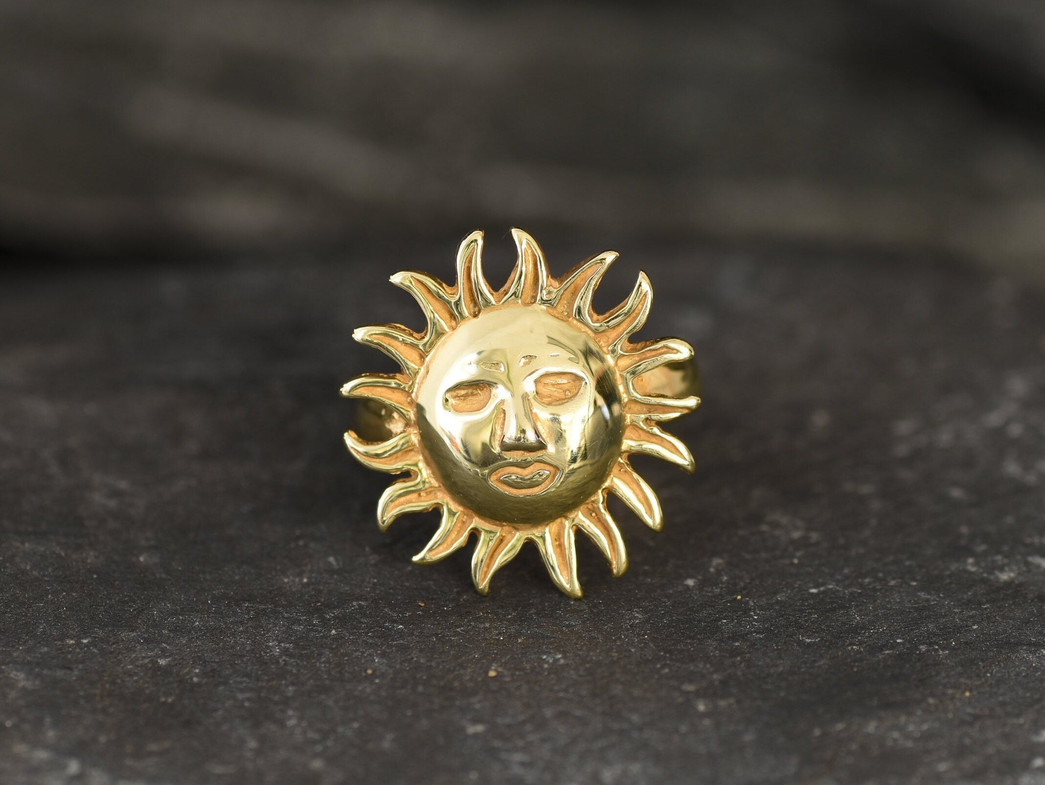 Gold Sun Ring, Bohemian Ring, Boho Ring, Stacking Ring, Sunshine Ring, Gold Vermeil Ring, Sunny Ring, Gold Artisan Ring, Gold Plated Ring