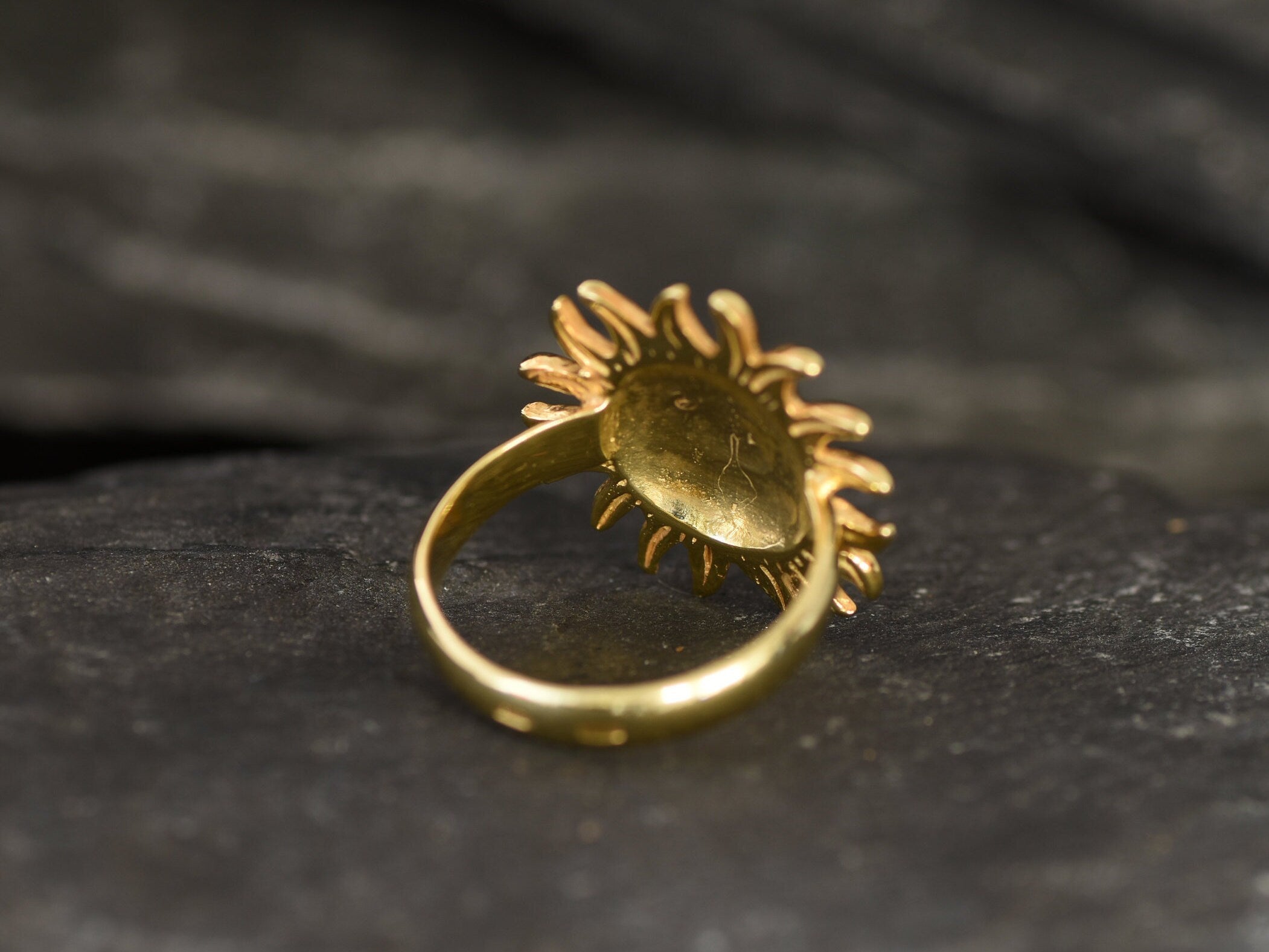 Gold Sun Ring, Bohemian Ring, Boho Ring, Stacking Ring, Sunshine Ring, Gold Vermeil Ring, Sunny Ring, Gold Artisan Ring, Gold Plated Ring