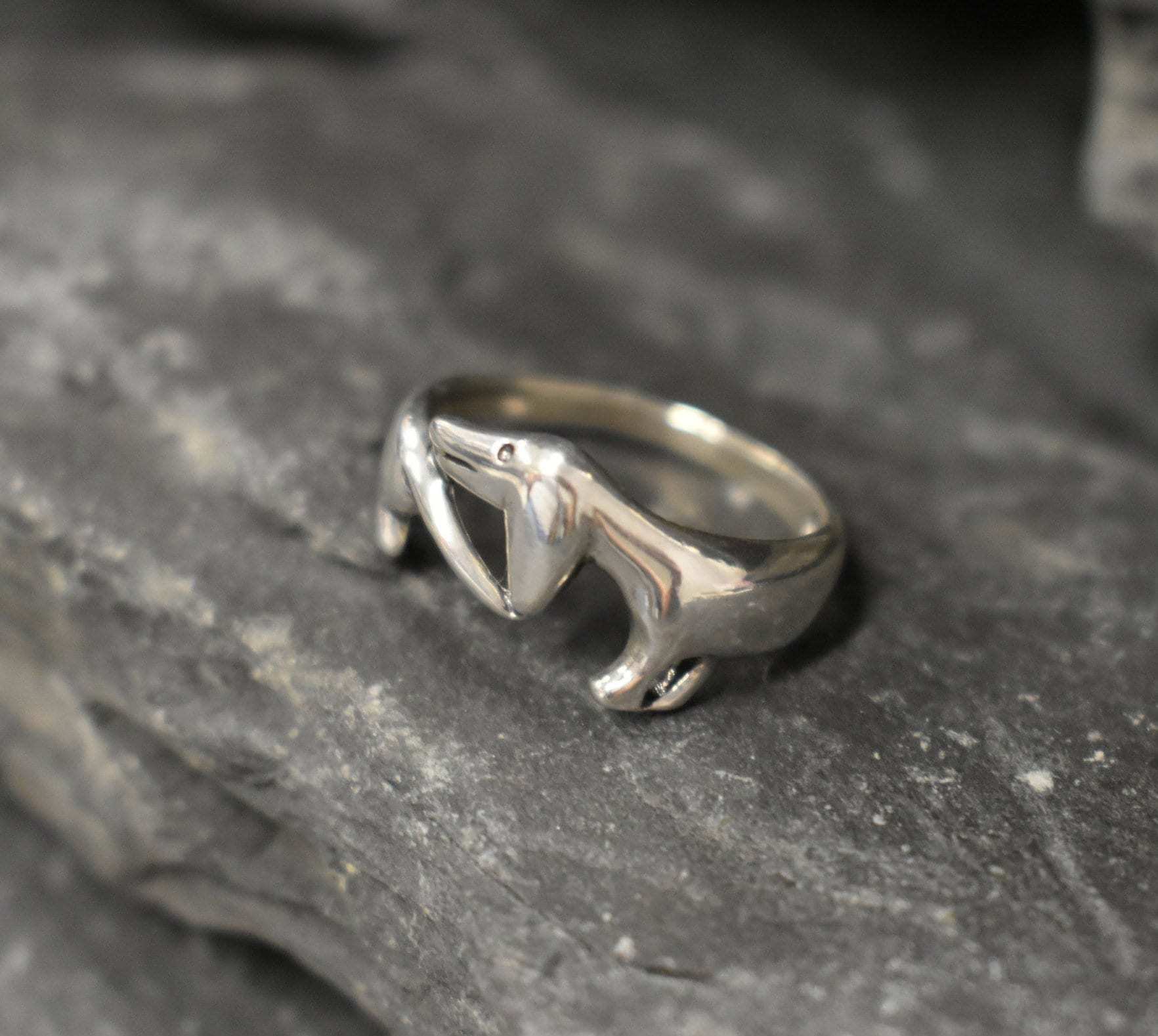 Dog Ring, Sausage Dog Ring, Silver Dog Ring, Solid Silver Ring, Vintage Dog Ring, Animal Jewellery, Dachshund Dog Ring, Dainty Dog Ring