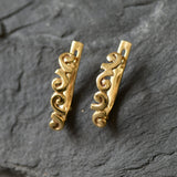 Gold Wavy Earrings, Boho Earrings, Gold Plated Earrings, Bohemian Earrings, Wave Earrings, Spiral Earrings, Vintage Earrings, Gold Vermeil