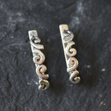 Silver Wavy Earrings - Silver Swirl Earrings - Silver Drop Earrings