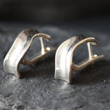 Silver Hoop Earrings, Curve Earrings, Minimalist Earrings, Wave Earrings, Thick Hoops, Half Hoops, Simple Hoops, 925 Silver Earrings