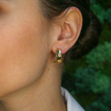 Silver Hoop Earrings, Curve Earrings, Minimalist Earrings, Wave Earrings, Thick Hoops, Half Hoops, Simple Hoops, 925 Silver Earrings(1)