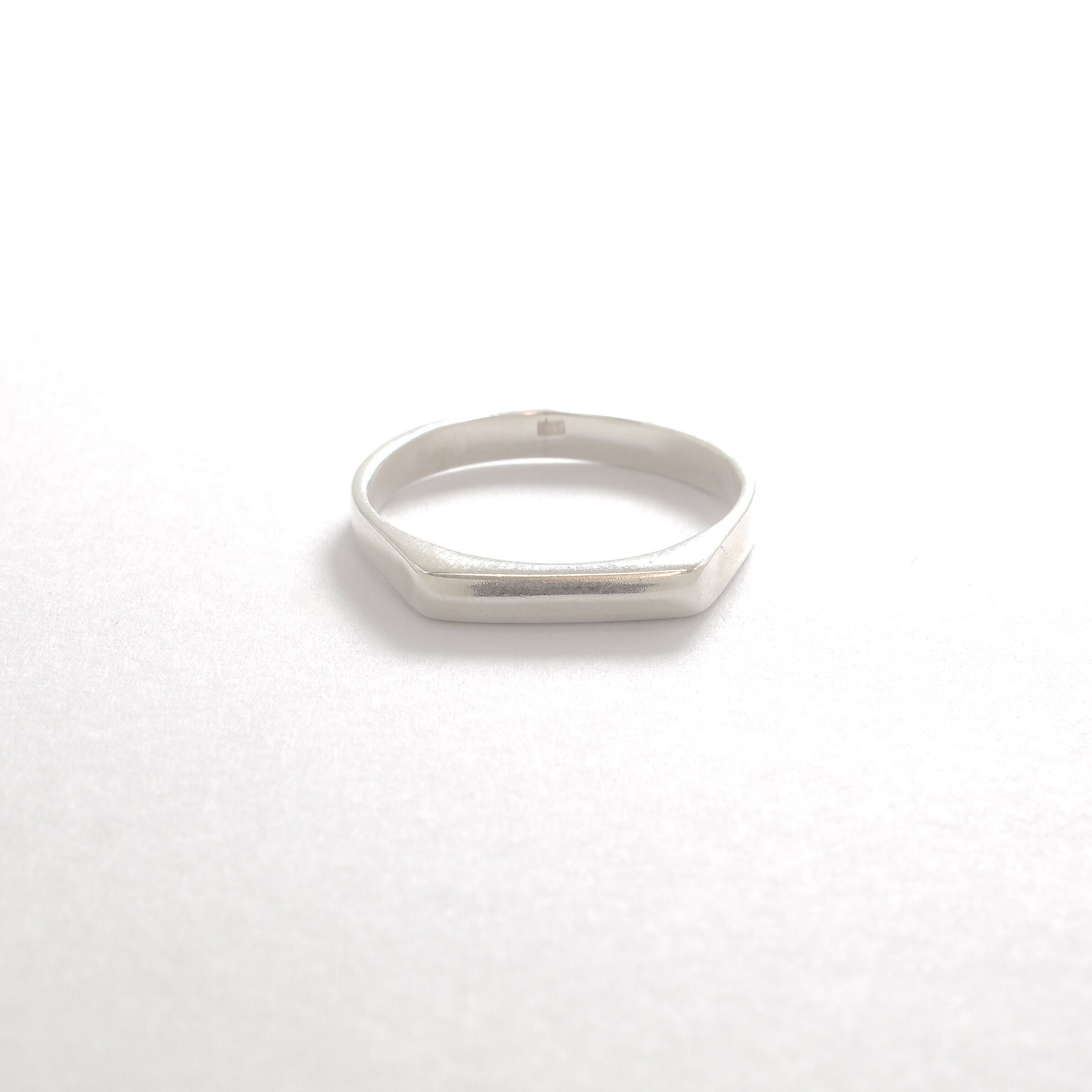 Silver Bar Ring - Flat Top Ring - Silver Horizontal Ring