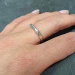 Silver Bar Ring - Flat Top Ring - Silver Horizontal Ring