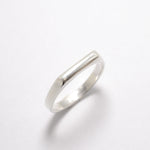Silver Bar Ring - Flat Top Ring - Silver Horizontal Ring