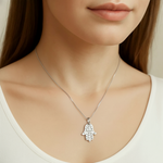 Gold Hamsa Necklace in 925 Sterling Silver, ideal for daily wear and a thoughtful gift for birthdays and special moments.