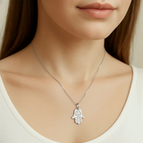 Gold Hamsa Necklace in 925 Sterling Silver, ideal for daily wear and a thoughtful gift for birthdays and special moments.