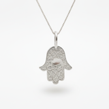 Charming Gold Hamsa Pendant in 925 Sterling Silver, a versatile piece for all occasions and a lovely gift choice.