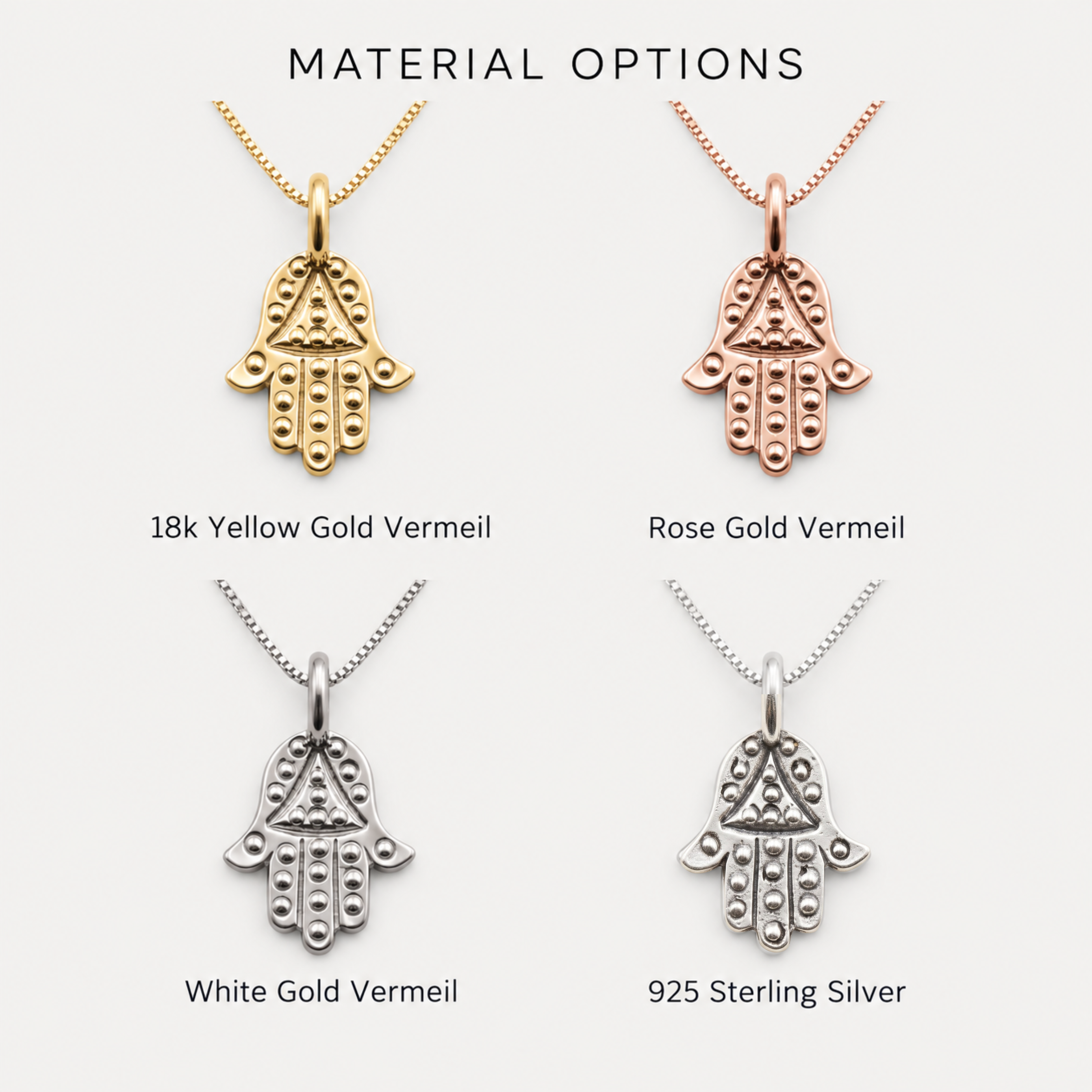 Stylish Gold Hands Necklace crafted from 925 Sterling Silver, a meaningful accessory for everyday elegance and celebrations.