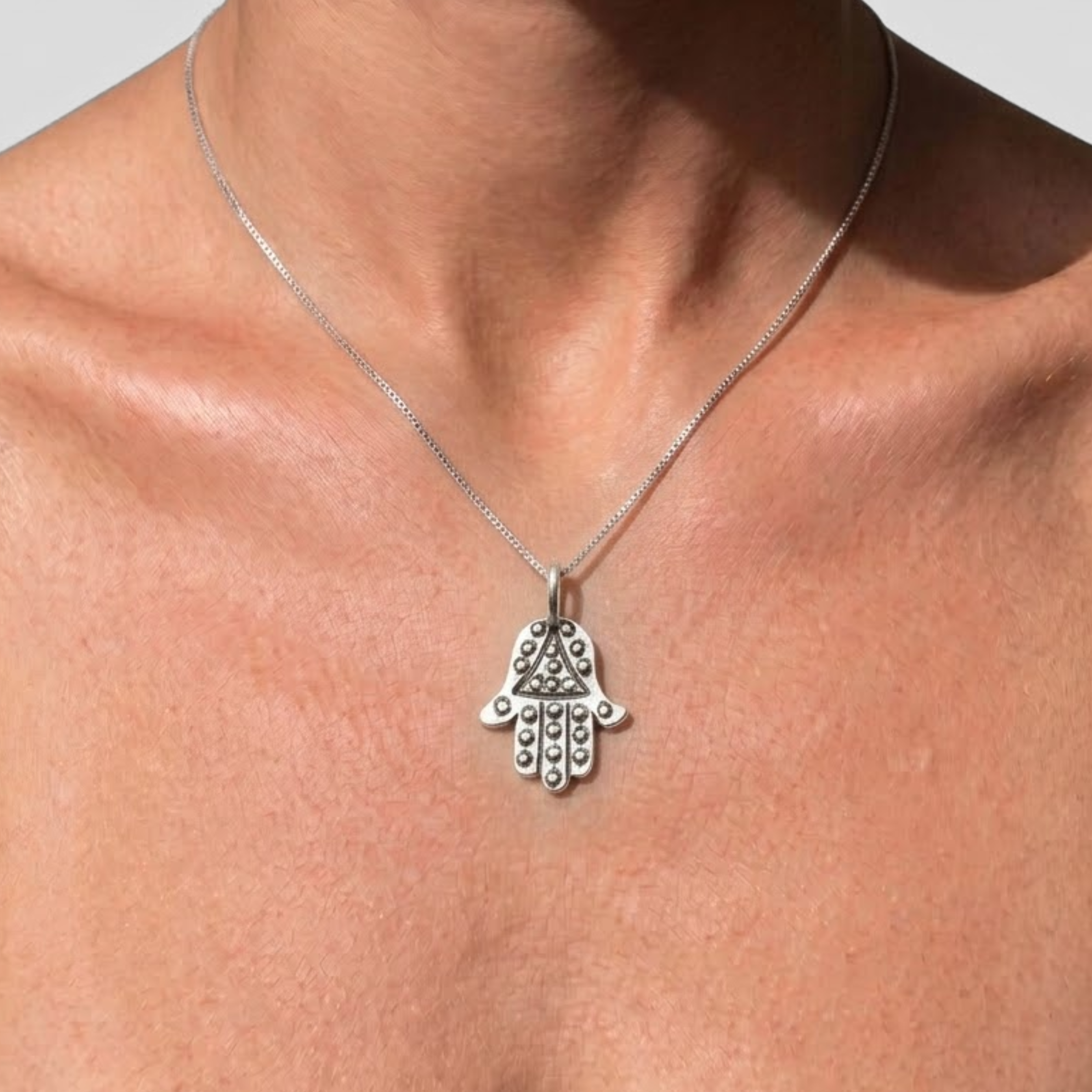 Gold Hamsa Necklace in 925 Sterling Silver, ideal for daily wear and a thoughtful gift for birthdays and special moments.
