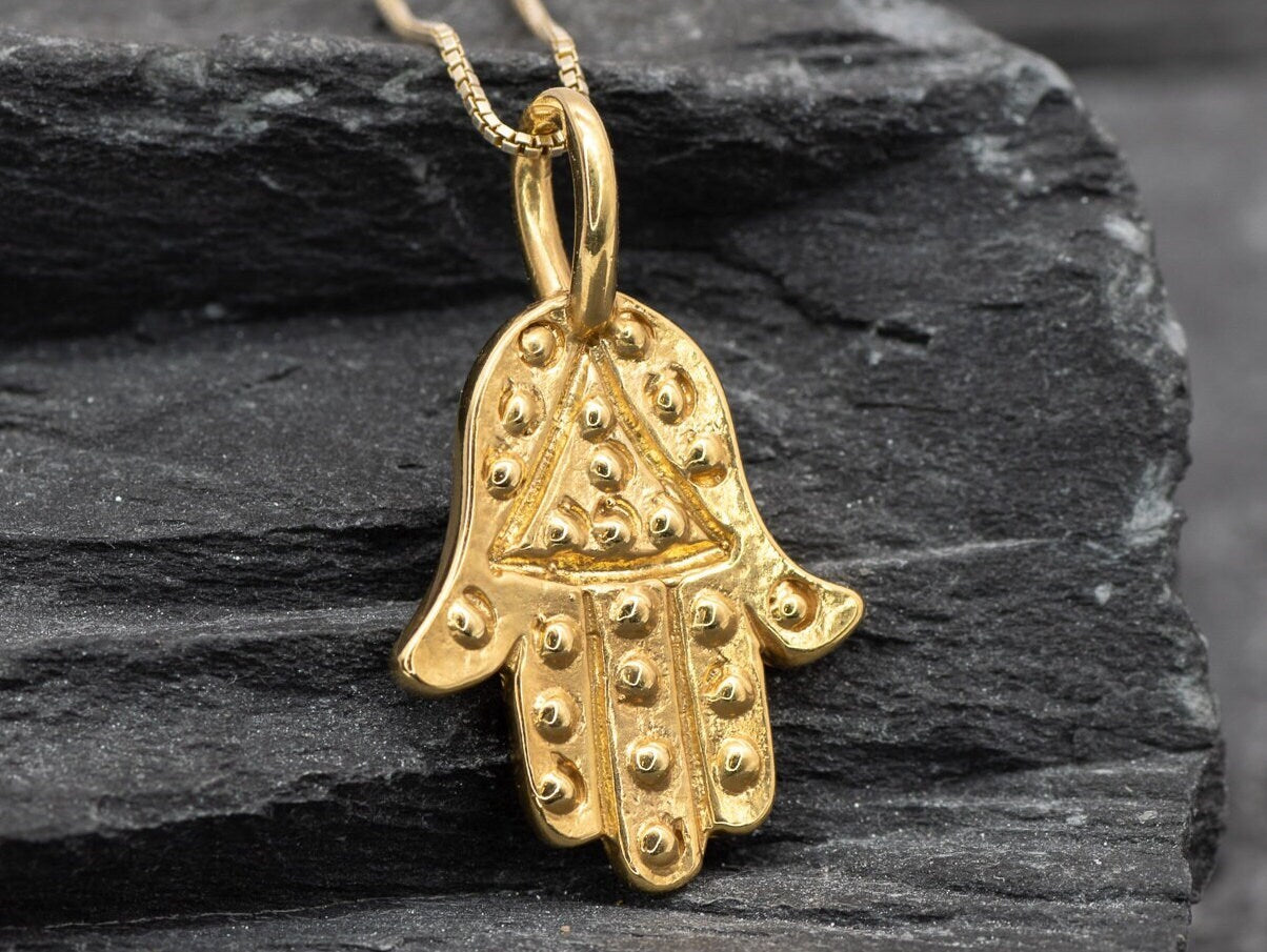 Silver Hands Necklace - Hamsa Necklace - Fatima Hand Pendant