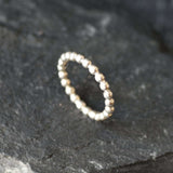 Modern Beaded Ring - Gold Stackable Ring - Bubble Ring