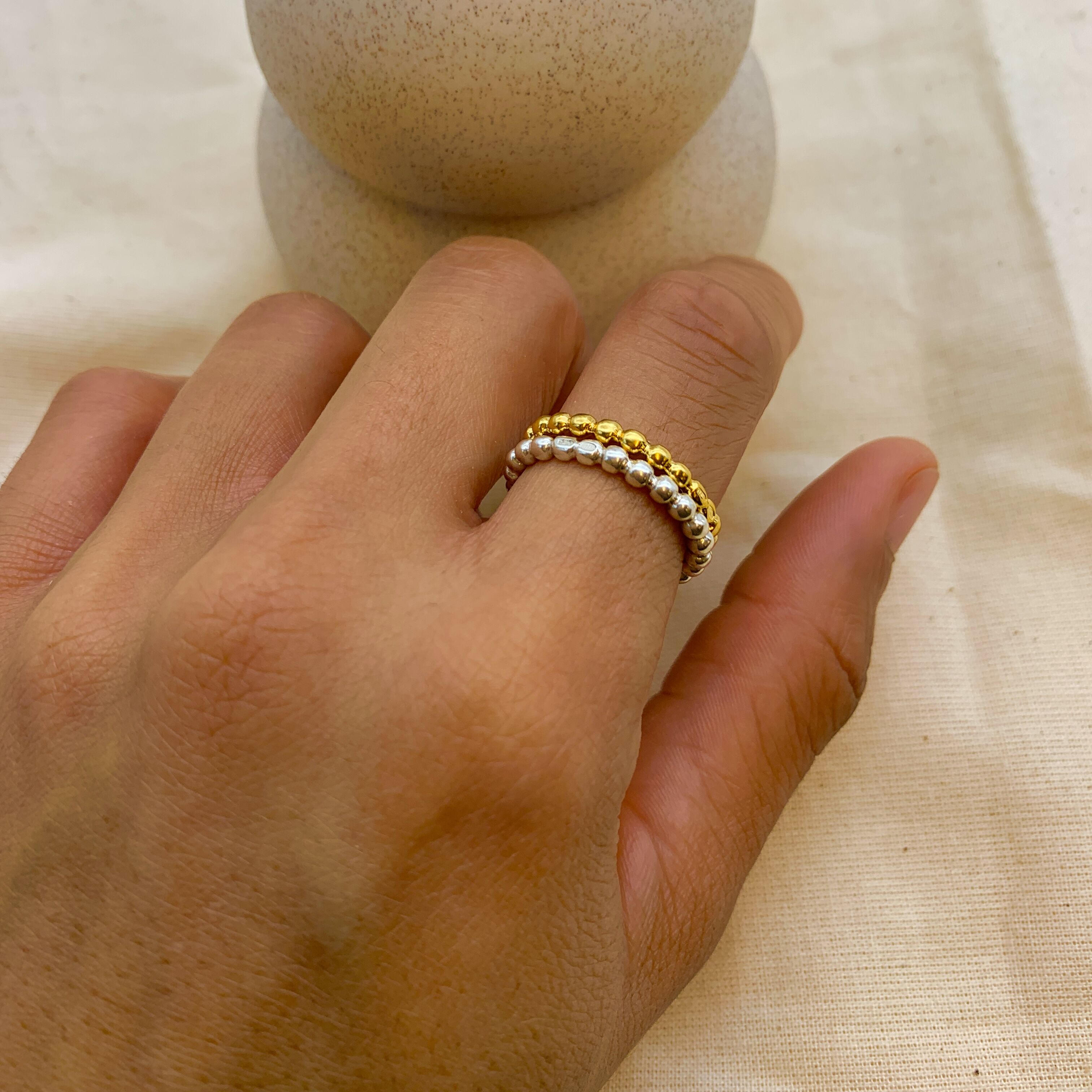 Silver Dainty Ring, Bubble Ring, Silver Stackable Ring, Stacking Band, Simple Silver Band, Beaded Ring, Ball Ring, 925 Silver Ring,Stackable(1)