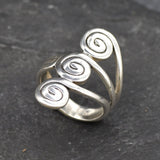 Long Silver Ring, Swirl Ring, Artistic Ring, Solid Silver Ring, Statement Ring, 925 Sterling Silver, Long Ring, Sterling Silver Ring, Silver