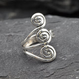 Long Silver Ring, Swirl Ring, Artistic Ring, Solid Silver Ring, Statement Ring, 925 Sterling Silver, Long Ring, Sterling Silver Ring, Silver