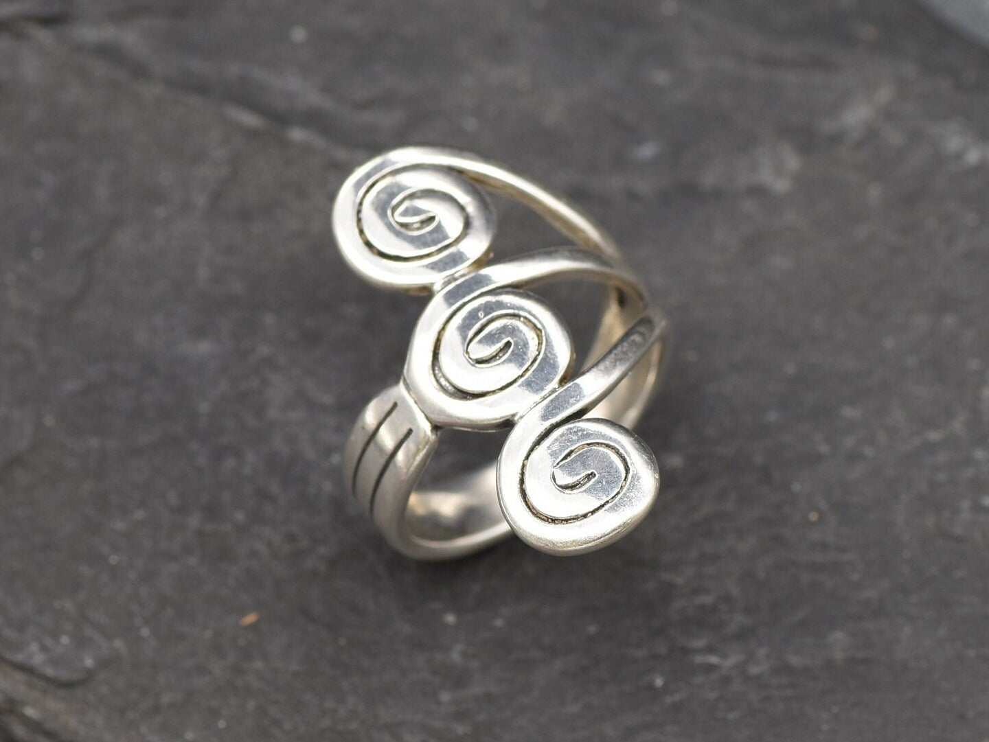 Long Silver Ring, Swirl Ring, Artistic Ring, Solid Silver Ring, Statement Ring, 925 Sterling Silver, Long Ring, Sterling Silver Ring, Silver