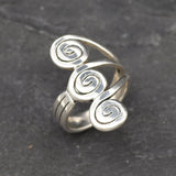 Long Silver Ring, Swirl Ring, Artistic Ring, Solid Silver Ring, Statement Ring, 925 Sterling Silver, Long Ring, Sterling Silver Ring, Silver
