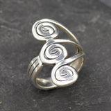 Long Silver Ring, Swirl Ring, Artistic Ring, Solid Silver Ring, Statement Ring, 925 Sterling Silver, Long Ring, Sterling Silver Ring, Silver