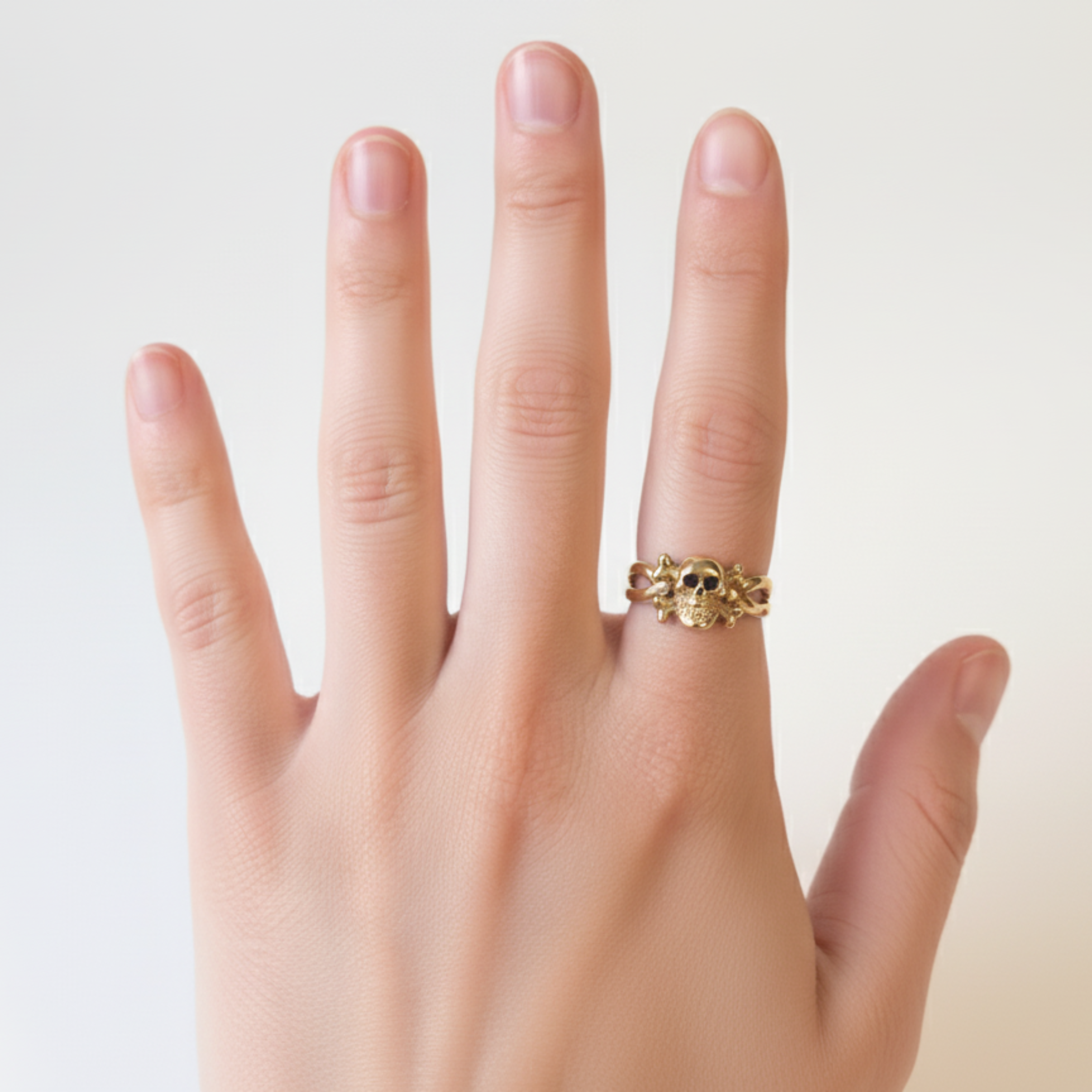 Gold Skull Ring - Bold gothic design in 18k Gold Vermeil. A striking piece for daily wear and memorable gifts.