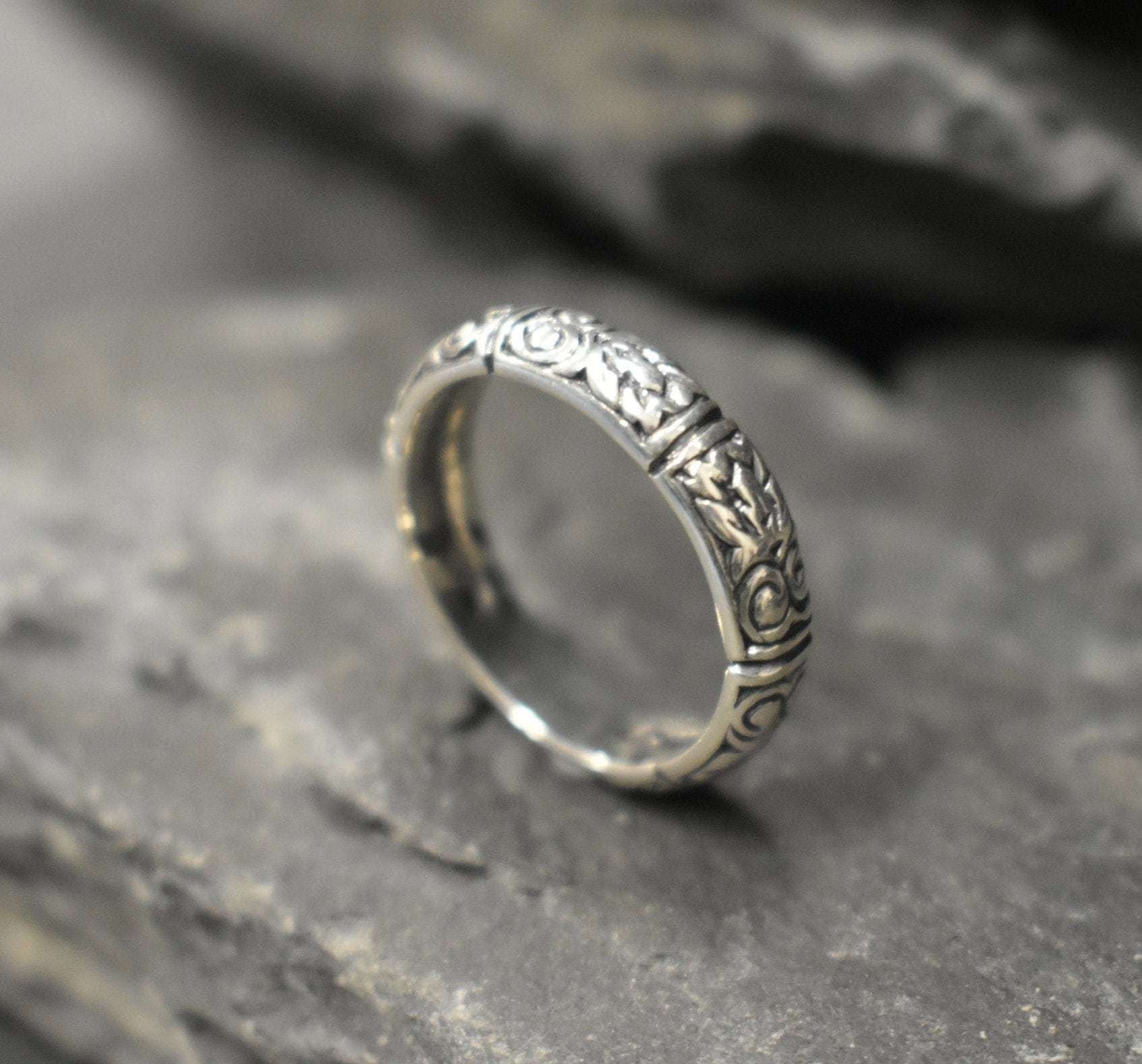Tribal Ring, Silver Tribal Ring, Bohemian Ring, Vintage Ring, Silver Vintage Ring, Horizontal Ring, Solid Silver Ring, Silver Ring, Silver