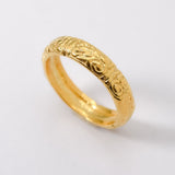 Engraved Tribal Ring - Vintage Rose Gold Band - Pink Gold Ring