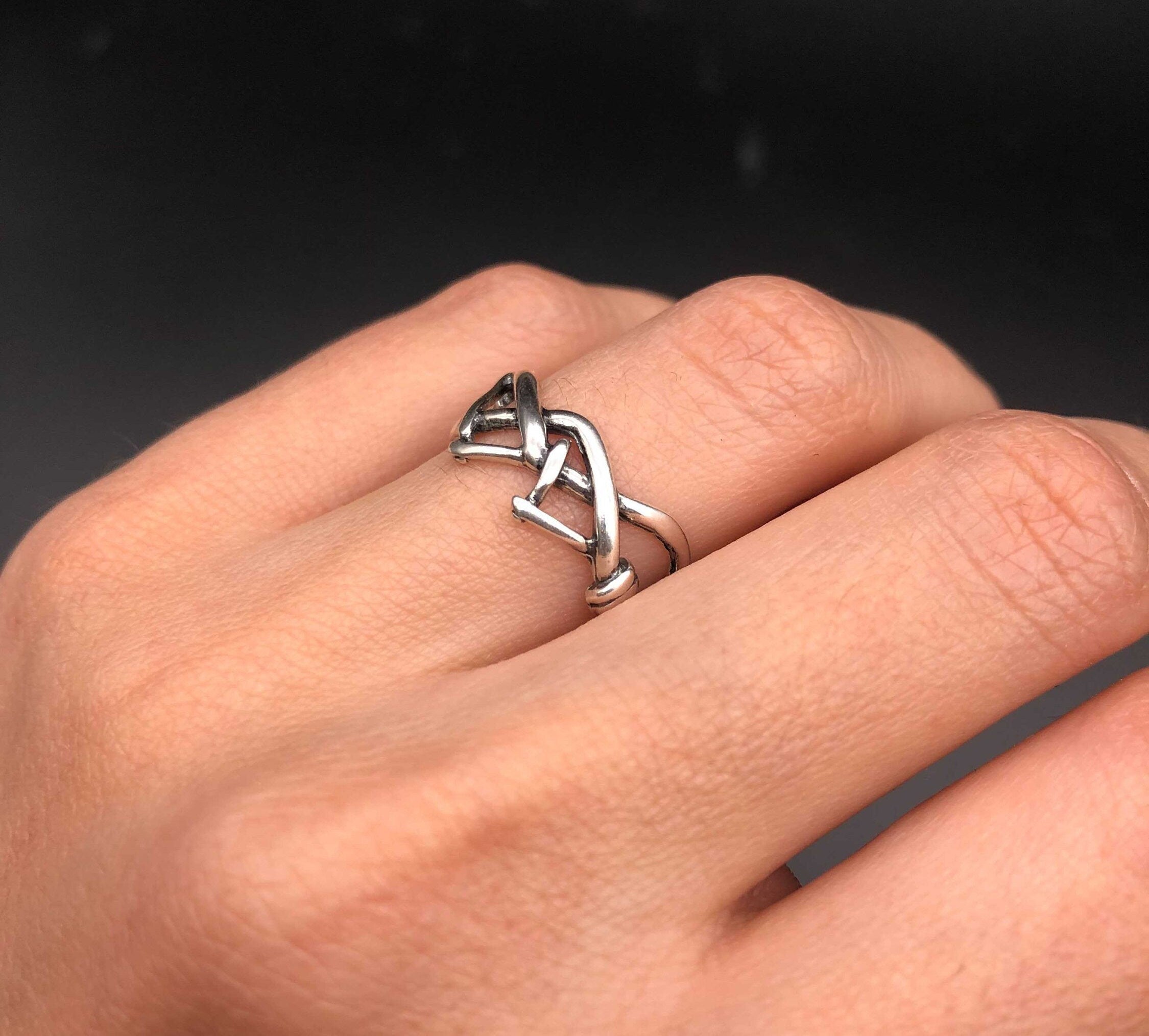 Scribble Ring, Boho Band, Silver Knot Ring, Solid Silver Ring, Bohemian Band, Statement Ring, Artisan Ring, Celtic Band, 925 Sterling Silver