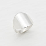 Gold Signet Ring - Unisex Statement Ring - Wide Flat Gold Ring