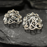 Large Swirl Earrings - Silver Heavy Earrings - Silver Ornament Earrings