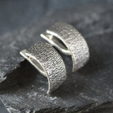 Silver Hoop Earrings, Textured Earrings, Thick Earrings, Wide Earrings, Curved Earrings, Hoop Earrings, Silver Earrings, 925 Solid Silver
