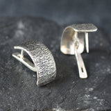 Silver Hoop Earrings, Textured Earrings, Thick Earrings, Wide Earrings, Curved Earrings, Hoop Earrings, Silver Earrings, 925 Solid Silver