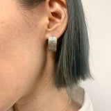 Silver Hoop Earrings, Textured Earrings, Thick Earrings, Wide Earrings, Curved Earrings, Hoop Earrings, Silver Earrings, 925 Solid Silver