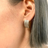 Silver Hoop Earrings, Textured Earrings, Thick Earrings, Wide Earrings, Curved Earrings, Hoop Earrings, Silver Earrings, 925 Solid Silver