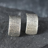 Silver Hoop Earrings, Textured Earrings, Thick Earrings, Wide Earrings, Curved Earrings, Hoop Earrings, Silver Earrings, 925 Solid Silver