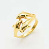 Silver Dolphin Ring - Triple Dolphin Ring - Silver Fish Ring