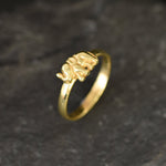 Gold Elephant Ring, Gold Plated Ring, Dainty Elephant Ring, Small Elephant Ring, Cute Ring, Lucky Ring, Good Luck Ring, Gold Vermeil Ring