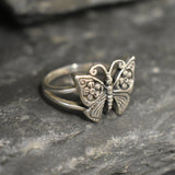 Silver Butterfly Ring - Small Butterfly Ring - Small Animal Ring