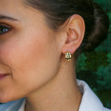 Gold Earrings, Half Hoops, Gold Plated Earrings, Large Gold Earrings, Simple Gold Earrings, Minimalist Earrings, Large Studs, Gold Vermeil