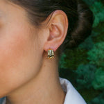 Gold Earrings, Half Hoops, Gold Plated Earrings, Large Gold Earrings, Simple Gold Earrings, Minimalist Earrings, Large Studs, Gold Vermeil