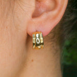 Gold Earrings, Half Hoops, Gold Plated Earrings, Large Gold Earrings, Simple Gold Earrings, Minimalist Earrings, Large Studs, Gold Vermeil