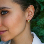 Gold Earrings, Half Hoops, Gold Plated Earrings, Large Gold Earrings, Simple Gold Earrings, Minimalist Earrings, Large Studs, Gold Vermeil