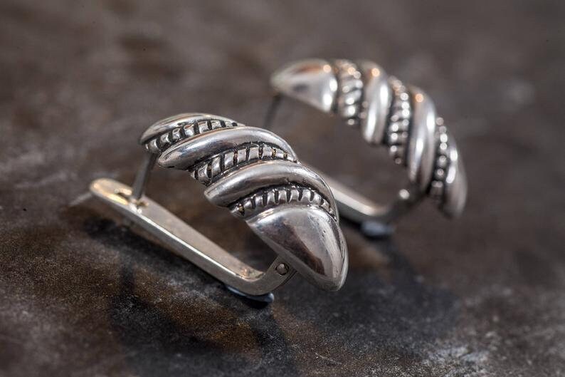 Silver Earrings, Designer Earrings, Statement Earrings, Unique Earrings, Artistic Earrings, Artisan Earrings, Solid Silver, Stud Earrings (740983418)