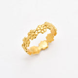 Gold Flower Band - Infinity Flower Ring - Flower Ring