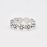Silver Flower Band - Infinity Flower Ring - Silver Daisy Ring